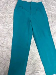 Elegant Teal Wide-Leg Trousers