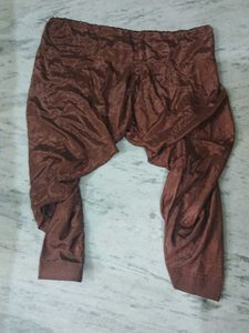 Elegant Chocolate Brown Silk-Blend Farshi Salwar S