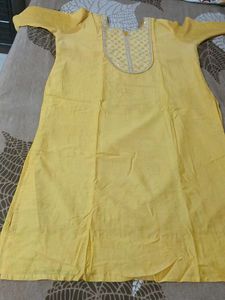 Yellow Embellished Kurta