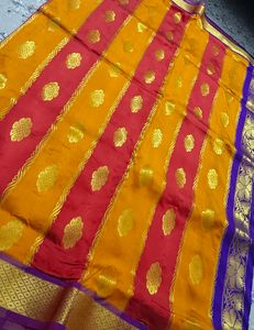 Yellow Nd Red Halfpattu Saree