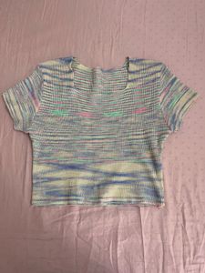 Cute Striped Knit Crop Top