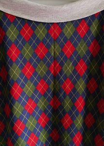 Argyle Print Off-Shoulder Top