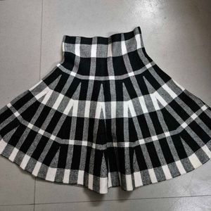 Woolen Korean Plaid Skirt