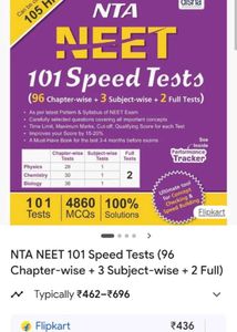 NTA NEET 101 Speed Tests Book and MTG combo