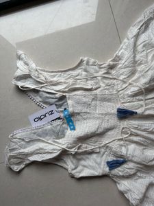 White Embroidered Flared Dress