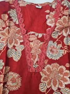 Maroon Red Kurta Set with Dupatta