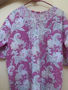 Pink Paisley Print Kurta