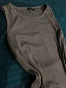 ᝰ.ᐟ Chic Brown Sleeveless Dress