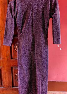 Sparkly Purple Long Sleeve Dress