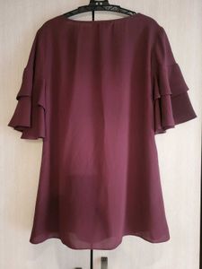 Cutout Neckline Blouse