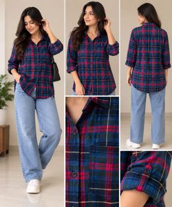 Women's Plaid Button-Down Shirt