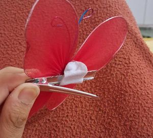 Butterfly Sparkling red Hair clip