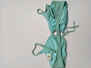 Premium Striped Bikini Set Mint Condition X-Large