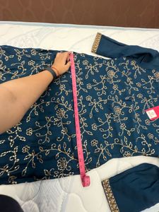 Elegant Teal Embroidered Kurta Set