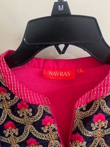 Vibrant Pink &amp; Orange Anarkali Suit