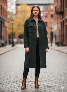 Stylish Green Longline Jacket