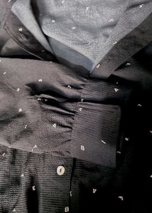 Stylish Black Printed Button-Up Top
