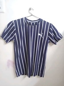 Puma Striped T-Shirt for Sports and Daily Use