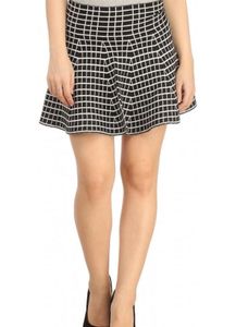Checkered Knit Mini Skirt