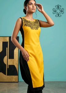 Stylish Yellow & Black Kurta