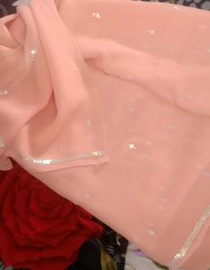 Lightweight Peach Georgette Saree