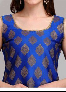Elegant Royal Blue Kurta Set with Pink Dupatta