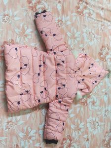 cute pink winter jacket for 2-4 years girl comfort
