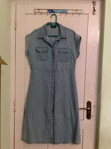 Light Blue Denim Shirt Dress