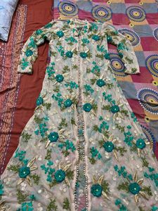 Embroidered Net Kurta
