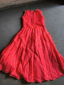 Girls Red Sleeveless fancy dress