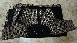 party wear mirror work saree