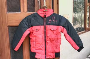 Kids Red & Black Padded Jacket