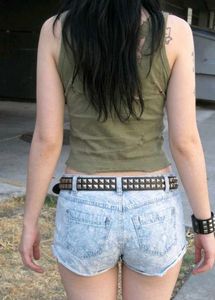 Ethenic Print Denim Shorts