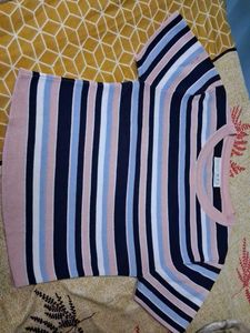 Striped Cropped Knit Top