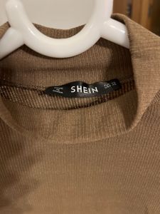 Brown Turtleneck Top