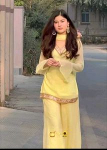 y2k Yellow Kurta Set with Palazzo Pants