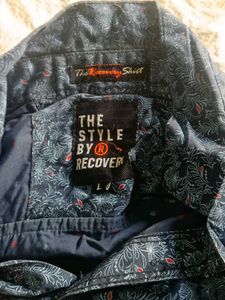 Men's Blue Printed Casual Shirt