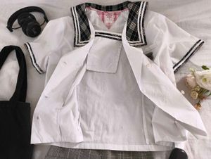 white sailor collar Blouse