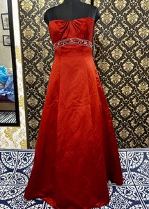 Elegant Red Embellished Gown