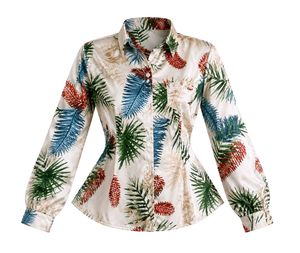 premium Silk Tropical Leaf Print longue wear