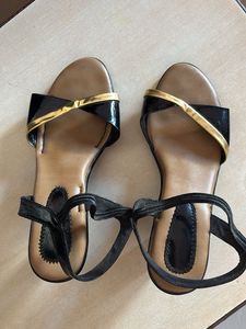 Stylish Black & Gold Sandals