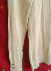 Cream Textured Knit Korean top 💖