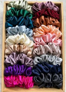 Satin Scrunchies Hair Ties - Pack of 5
