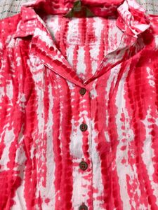 Vibrant Tie-Dye Button-Up Blouse