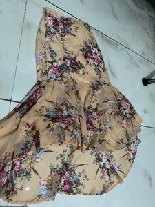 Sheer Floral Puff Sleeve Wrap Top
