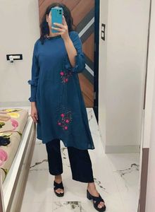Grey Embroidered Kurta🩶