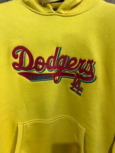 NIKE LA DODGERS MUSTARD YELLOW HOODIE L(40)