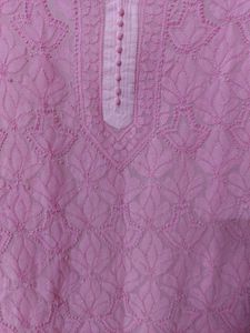 Chikankari Pink Kurta