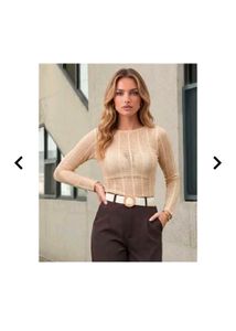 Sheer Striped Long Sleeve Top