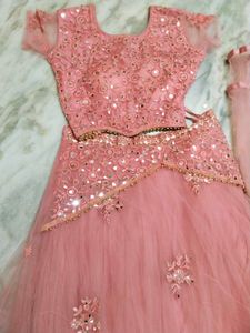 Pink Embellished Lehenga Choli Set